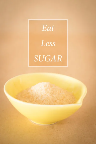 Ешьте меньше сахара цитаты для кампании здравоохранения — стоковое фото