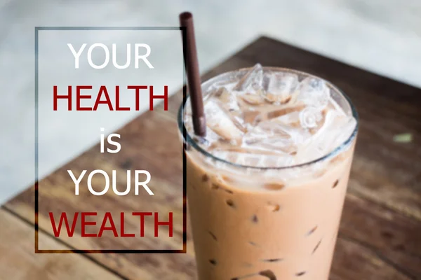 Vaše zdraví je bohatství nabídky návrh plakátu — Stock fotografie