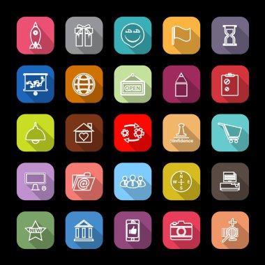 İş kurmak ile uzun gölge hat simgeleri