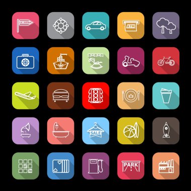 Uzun gölge ile yer satırı simgeleri göster