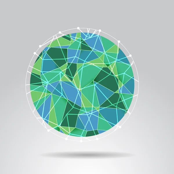 Verde bola de polígono design de fundo — Vetor de Stock