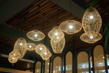 Lobide el yapımı hasır abajur, stok fotoğrafı.