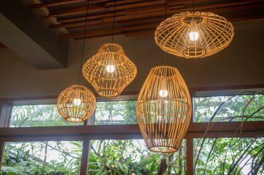 Lobide el yapımı hasır abajur, stok fotoğrafı.