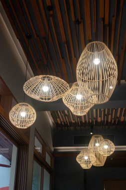 Lobide el yapımı hasır abajur, stok fotoğrafı.