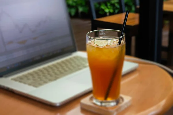 Homemade Iced Tea Lemon Stock Photo — Stock Photo, Image