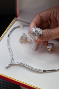 Lüks mücevher seti, stok fotoğrafı.