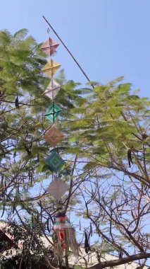 Yeşil açık hava piyasa dekorasyonu, borsa görüntüleri