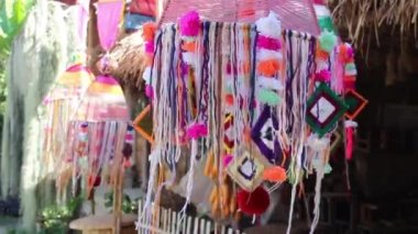 Yeşil açık hava piyasa dekorasyonu, borsa görüntüleri