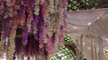 Yeşil açık hava piyasa dekorasyonu, borsa görüntüleri