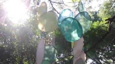 Yeşil açık hava piyasa dekorasyonu, borsa görüntüleri