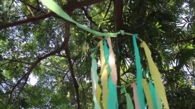 Yeşil açık hava piyasa dekorasyonu, borsa görüntüleri