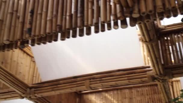 Creative Bamboo Interior Construction Design Resort Stock Footage — Stock videók