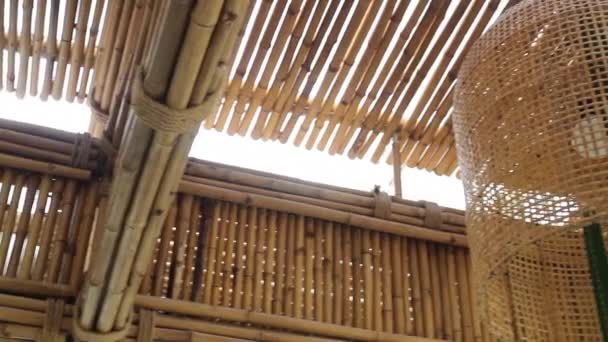 Creative Bamboo Interior Construction Design Resort Stock Footage — Vídeos de Stock