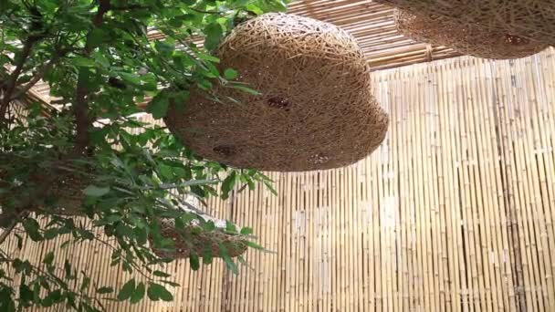 Creative Bamboo Interior Construction Design Resort Stock Footage — Vídeo de Stock