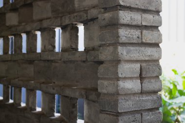 Blok bölme ile dekore edilmiş umumi tuvalet, stok fotoğrafı