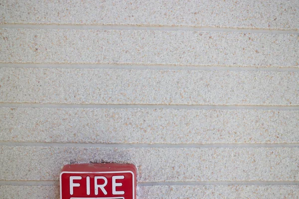 Fire Alarm Button Red Square Box Style Attached Wall Stock — Stock Photo, Image