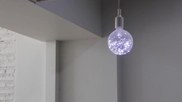 Сучасна Електрична Лампа Прикрашена Вітальні Стокові Кадри — стокове відео