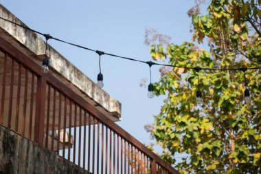 Açık hava bahçe rahatlama yeşil kafe, stok fotoğrafı.