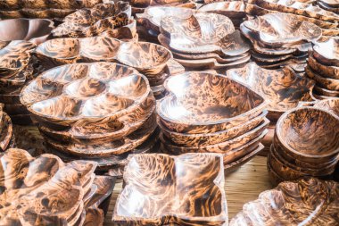 el yapımı ahşap dishware değişik şekli