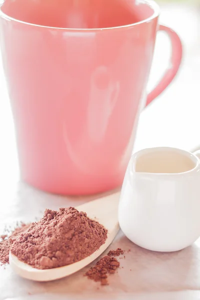 Conjunto de hacer bebida de chocolate caliente — Foto de Stock