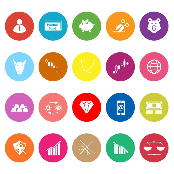 Stock market flat icons on white background — Stock Vector