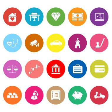 sigorta beyaz zemin üzerine düz simgeler ile ilgili.