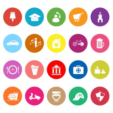 beyaz zemin üzerine işaret ve sembol düz simgeleri göster