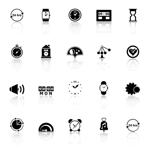 Zeitbezogene Symbole mit weißem Hintergrund — Stockvektor
