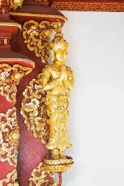 Estilo de arte tailandesa na parede no templo Chiang Rai, Tailândia — Fotografia de Stock