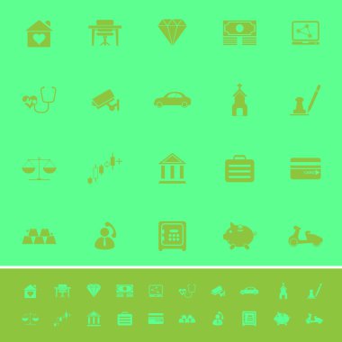 sigorta yeşil arka plana renk simgeleri ile ilgili.