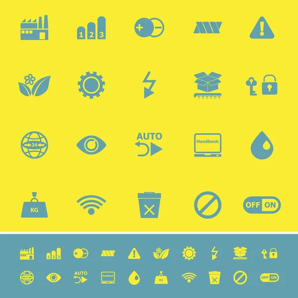 Elektronisk skylt färg ikoner på gul bakgrund — Stock vektor