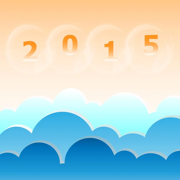 Новый 2015 год голубое небо фоне — стоковый вектор