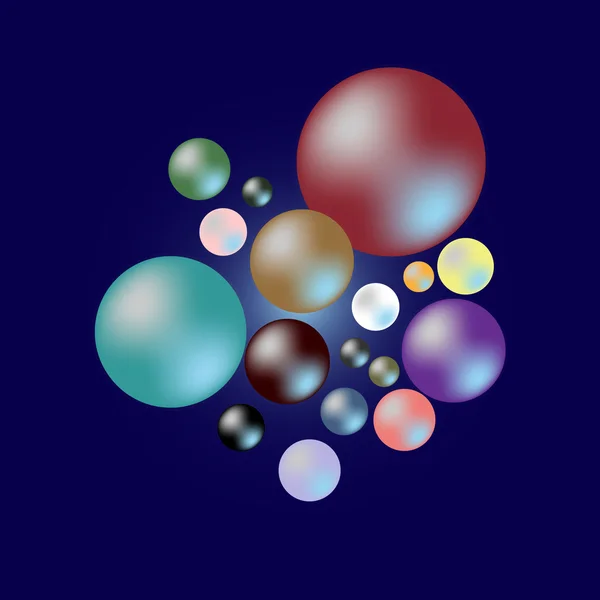 Couleur des échantillons de perles sur fond bleu foncé — Image vectorielle