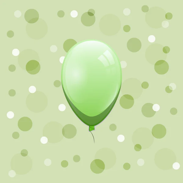 Zelený balón na pozadí bokeh — Stockový vektor