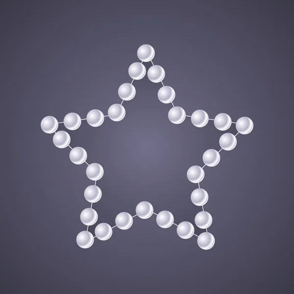 Pearl star sur fond gris brillant — Image vectorielle