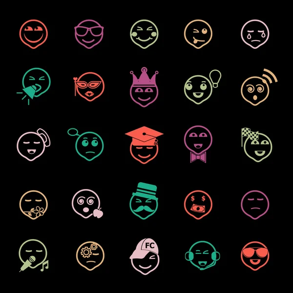 Iconos de línea de acción facial color plano — Archivo Imágenes Vectoriales