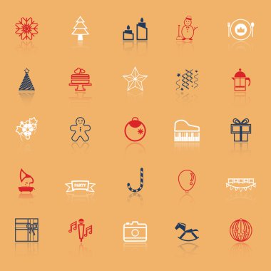 Yeni yıl ve Noel simgeleri ile yansıtmak hatta