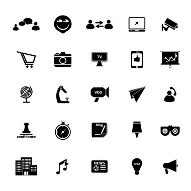 Medya simgeleri beyaz arka plan üzerinde pazarlama