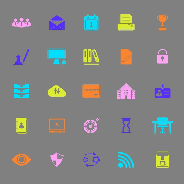 Gestione aziendale icone a colori su sfondo grigio — Vettoriale Stock