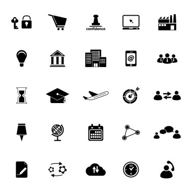 İş bağlantısı simgeleri beyaz arka plan üzerinde