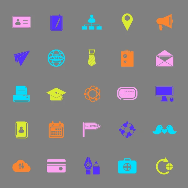 Iconos de color de conexión de contacto sobre fondo gris — Archivo Imágenes Vectoriales