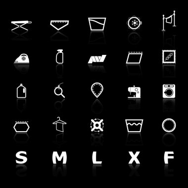 Kumaş Bakım işareti ve sembol simgeler ile siyah adam yansıtacak