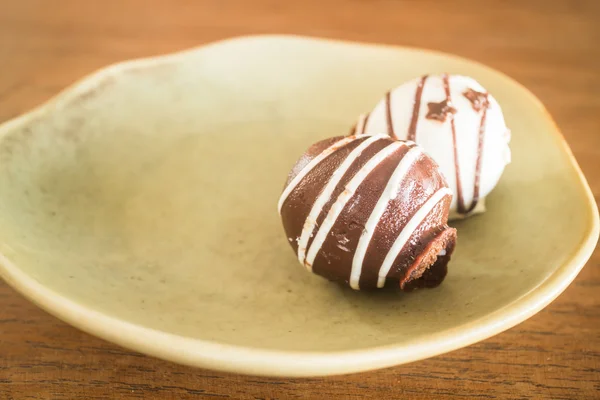 Chocolate ball on vintage background — Stock Photo, Image