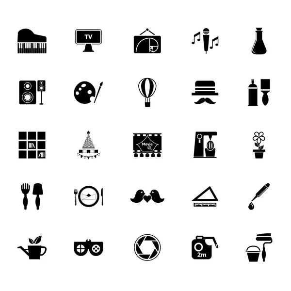 Kunstaktivitäts-Symbole auf weißem Hintergrund — Stockvektor