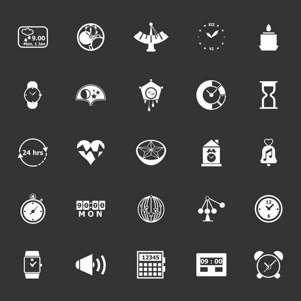 Design Time Icons auf grauem Hintergrund — Stockvektor