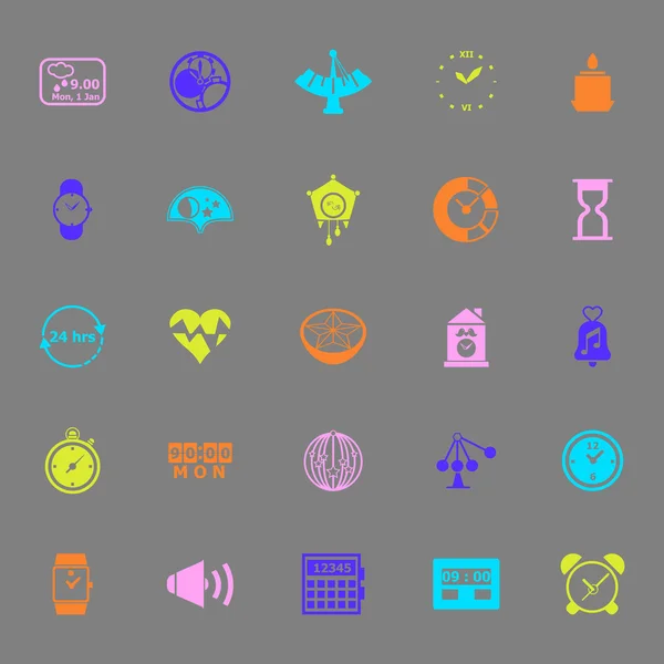 Iconos de color de tiempo de diseño sobre fondo gris — Archivo Imágenes Vectoriales