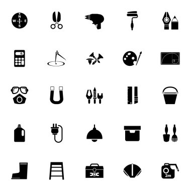 DIY araç simgeleri beyaz arka plan üzerinde