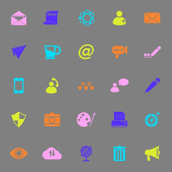 Message and email color icons on gray background — Stock Vector