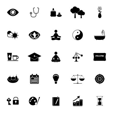 Beyaz arka plan üzerinde meditasyon kutsal kişilerin resmi