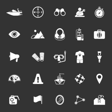 Suyolu gri arka plan üzerine simgeleri ile ilgili